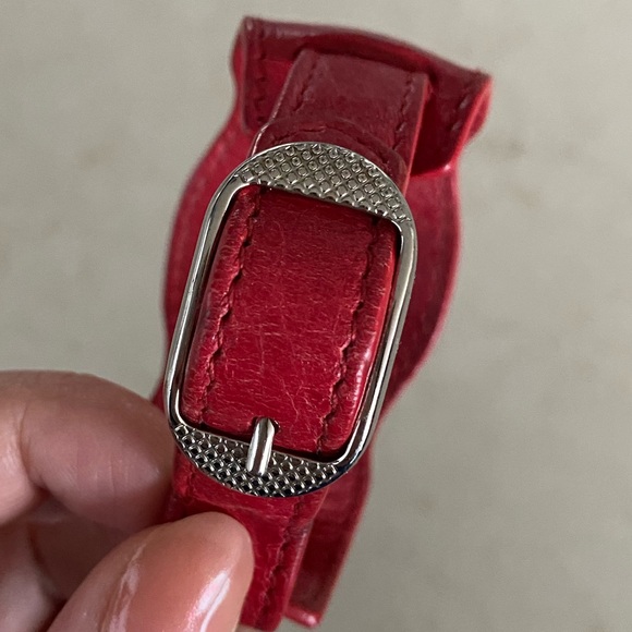 BALENCIAGA like new grommet stud bracelet red - Picture 2 of 4